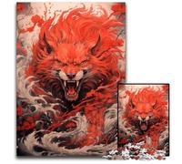 Puzzles 1000 Pieces for Adults Red Wolf Jigsaw Puzzles Challenging Brain Teaser Family Activity Home Decor 1000 PCS(38x26cm)