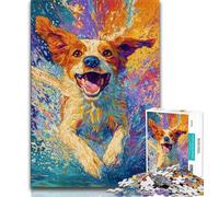 Puzzles 1000 Pieces for Adults Running Dog Teenager Puzzles,Game Toys Every Piece Is Unique - Challenging Family Fun Game (size 75x50cm)