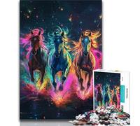 Puzzles 1000 Pieces for Adults Running Horse Jigsaw,Challenging Game Toys Wall Decoration Unique Birthday And Xmas Gifts 75x50cm