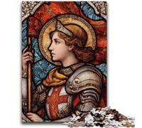 Puzzles 1000 Pieces for Adults Saint A Stained Glass Educational Family Game with Fully Interlocking Randomly Shaped Pieces 50x75cm