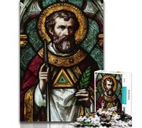 Puzzles 1000 Pieces for Adults Saint A Stained Glass, Educational Stress Relief Toy,Every Piece Is Unique - Challenging Family Fun Game Suitable for And 14 38x26cm