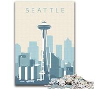 Puzzles 1000 Pieces for Adults Seattle Suitable for Ages 14 And Up Intellectual Toy Game Educational Game for Birthday And Christmas (size 38x52cm)