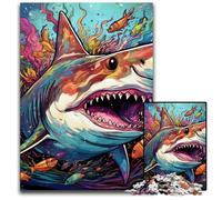 Puzzles 1000 Pieces for Adults Shark Impossible Jigsaw Puzzles for Adults DIY Home Decor Gift, Brain Teaser Game 50x75CM/19.68x29.52inch