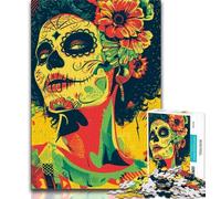 Puzzles 1000 Pieces for Adults Skeleton Girl, Great Gift,Every Piece Is Unique - Challenging Family Fun Game Suitable for And 14 38x26cm