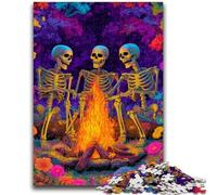Puzzles 1000 Pieces for Adults Skeletons Around A Bonfire for And 14 Years And over Interesting Stress Reduction Gifts for Friends And Family 26x38cm