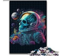 Puzzles 1000 Pieces for Adults Skull Astronaut Made of Wood, Making It A Great Gift for Family Fun 50x75cm for Home Decor, Brain Training