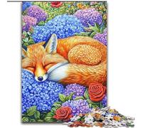 Puzzles 1000 Pieces for Adults Sleeping Fox, Elephant Toy Intellectual Game Birthday Present, Gifts, Wall Art for Ages 14+ (Size 26x38cm)