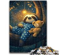 Puzzles 1000 Pieces for Adults Sloth And Teddy Bear Help The Brain Exercise Addictive Toys to Cultivate Patience Artists Collection, Fine Art 50x75cm