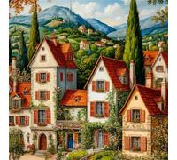 Puzzles 1000 Pieces for Adults Small Town Houses, Hard Impossible Jigsaws 1000 pieces for adults, Educational Game Challenge Toy Colorful DIY puzzles for Home