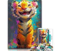 Puzzles 1000 Pieces for Adults Smiling Baby Tiger Teenager Jigsaw,Brain Intelligence Challenge Addictive Toys for Home Decoration 26x38cm