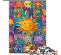 Puzzles 1000 Pieces for Adults Smiling Sun Collage, Suitable for Ages 14 And Up Home Educational Games DIY Toys Artwork Gift (size 26x38cm)