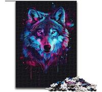Puzzles 1000 Pieces for Adults Space Astronauts Wolf Jigsaw Made of cardboard,with Family Interactive Game, for Ages 并不想+ 1000pcs(26x38cm)