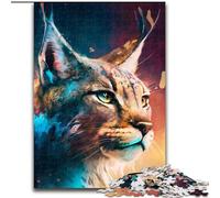 Puzzles 1000 Pieces for Adults Spirit Lynx Jigsaw Puzzles size 26x38cm Fun at Home Activities, Birthday Present, Travel Gifts