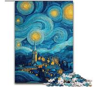 Puzzles 1000 Pieces for Adults Starry Night Van Gogh Jigsaw Puzzles for Adults 26X38CM for Teenagers & Teens, Ideal Birthday