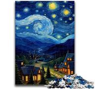 Puzzles 1000 Pieces for Adults Starry Night Van Gogh Suitable for Ages 14 And Up Intellectual Toy Game Educational Game for Birthday And Christmas 50x75cm