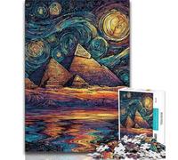 Puzzles 1000 Pieces for Adults Starry Sky Pyramid 1000 Pieces for Teenagers,Quiz Game Wall Decoration Unique Birthday And Xmas Gifts 38x26cm