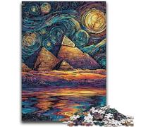 Puzzles 1000 Pieces for Adults Starry Sky Pyramid Educational Family Game with Fully Interlocking Randomly Shaped Pieces 26x38cm