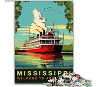 Puzzles 1000 Pieces for Adults Steamboat Cruises, Challenging Game Toys Wall Decoration Unique Birthday And Xmas Gifts 50x75cm