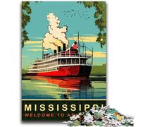 Puzzles 1000 Pieces for Adults Steamboat Cruises Help The Brain Exercise Addictive Toys to Cultivate Patience Artists Collection, Fine Art (size 38x26cm)