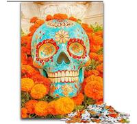 Puzzles 1000 Pieces for Adults Sugar Skull,Help The Brain Exercise Addictive Toys to Cultivate Patience Artists Collection,Fine Art 38x26cm