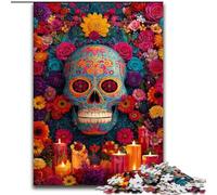 Puzzles 1000 Pieces for Adults Sugar Skull Woman,Help The Brain Exercise Addictive Toys to Cultivate Patience Artists Collection,Fine Art 50x75cm
