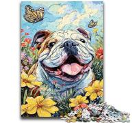 Puzzles 1000 Pieces for Adults Sunflowers And Pugs Teenager Puzzles,Fun Games Every Piece Is Unique - Challenging Family Fun Game (75x50cm)