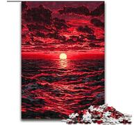 Puzzles 1000 Pieces for Adults Sunset at Sea Jigsaw Made of Wood Family Interaction & Brain Challenge, Family Activity Challenge size 50X75CM