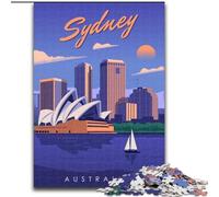 Puzzles 1000 Pieces for Adults Sydney Travel POSTER CITY Family Game Stress Reliever Difficult Challenge Secret Santa Gifts (50x75cm) 1000pcs