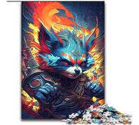 Puzzles 1000 Pieces for Adults The Angry Powerful Raccoon Made of Wood, Perfect DIY Art Decor Or Birthday Gift 50x75cm Engaging Family Game Night Activity