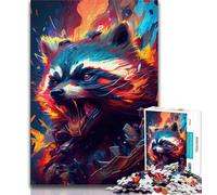 Puzzles 1000 Pieces for Adults The Cheeky Raccoon Jigsaw,Challenging Game Toys Wall Decoration Unique Birthday And Xmas Gifts 75x50cm
