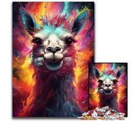 Puzzles 1000 Pieces for Adults The Colorful Psychedelia of Space Alpacas Challenging Puzzles for Teenagers & Family Fun - DIY Brain Teaser Game Gift 1000 PCS(75x50cm)