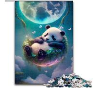 Puzzles 1000 Pieces for Adults The Enchanted Panda Jigsaw Puzzle Made of Wood,Family Interaction & Brain Challenge, Family Activity Challenge 1000pcs(50x75cm)