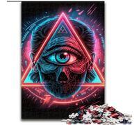 Puzzles 1000 Pieces for Adults The Eye of Providence Wooden Jigsaw Puzzles Intricate Design for Teenagers, DIY Decor, And Brain-Boosting Fun size 50x75cm