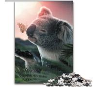 Puzzles 1000 Pieces for Adults The Koala And Butterfly Made of Wood, Perfect DIY Art Decor Or Birthday Gift 50x75cm Engaging Family Game Night Activity