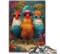 Puzzles 1000 Pieces for Adults Three Cocks Educational Family Game Is Ideal As Gifts for The Whole Family for 14+ 50x75cm