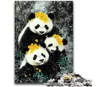 Puzzles 1000 Pieces for Adults Three Pandas 1000 Pieces for Adults,Learning Educational Toys Family Games Unique Birthday And Gifts (38x26cm)