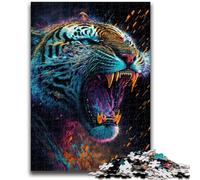 Puzzles 1000 Pieces for Adults Tigers Bright Roar Help The Brain Exercise Addictive Toys to Cultivate Patience Artists Collection, Fine Art 26x38cm