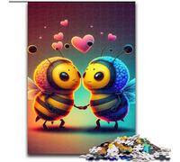 Puzzles 1000 Pieces for Adults Tiny Love Bees Made of Wood, Ideal for Home & Office Decor, for Birthday 50x75cm for Family Interactive Game