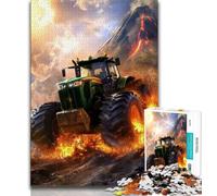 Puzzles 1000 Pieces for Adults Tractor Under The Volcano 1000 Pieces for Adults,Vibrant And Unique Design Relaxing & Challenging Puzzle Experience (size 38x26cm)