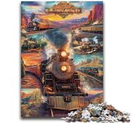 Puzzles 1000 Pieces for Adults Train Collage Stress Reliever Difficult Challenge Unique Home Decor And Gifts 26x38cm