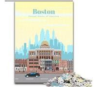 Puzzles 1000 Pieces for Adults Travel to Boston Family Game Stress Reliever Difficult Challenge Secret Santa Gifts (26x38cm) 1000pcs