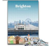Puzzles 1000 Pieces for Adults Travel to Brighton Family Game Stress Reliever Difficult Challenge Secret Santa Gifts (38x52cm) 1000pcs