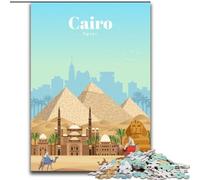 Puzzles 1000 Pieces for Adults Travel to Cairo Family Game Stress Reliever Difficult Challenge Secret Santa Gifts (26x38cm) 1000pcs