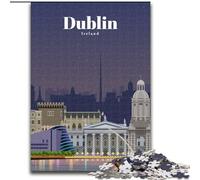 Puzzles 1000 Pieces for Adults Travel to Dublin Family Game Stress Reliever Difficult Challenge Secret Santa Gifts (26x38cm) 1000pcs