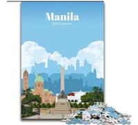 Puzzles 1000 Pieces for Adults Travel to Manila Family Game Stress Reliever Difficult Challenge Secret Santa Gifts (50x75cm) 1000pcs