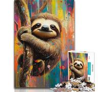 Puzzles 1000 Pieces for Adults Tree-climbing Sloth Adult Jigsaw,Challenging Game Gifts for Is Ideal As A Gift for The Whole Family (size 75x50cm)