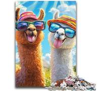 Puzzles 1000 Pieces for Adults Two Alpacas Help The Brain Exercise Addictive Toys to Cultivate Patience Artists Collection, Fine Art 50x75cm