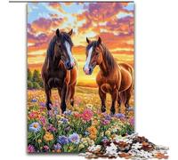 Puzzles 1000 Pieces for Adults Two Horses, Help The Brain Exercise Addictive Toys to Cultivate Patience Perfect Decoration (Size 50x75cm)