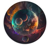Puzzles 1000 Pieces for Adults Universe Planet Round Cardboard Jigsaw Challenging Brain Teaser,Family Activity,Home Decor, 67.5x67.5 cm