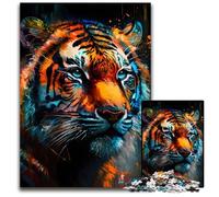 Puzzles 1000 Pieces for Adults Untamed Beauty Tiger Head cardboard Jigsaw Brain Teaser Game, Interactive Family Game, Suitable for Ages 14+ 26X38CM/10.23x14.96inch